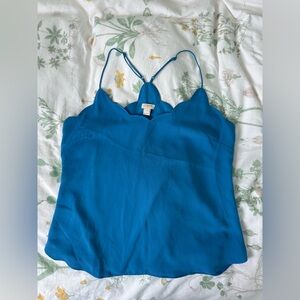 J. Crew Vibrant Blue Scalloped Camisole